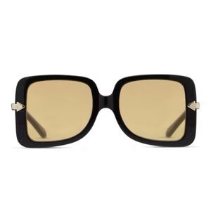 Karen Walker Black & Yellow Tinted Eden Oversized Sunglasses